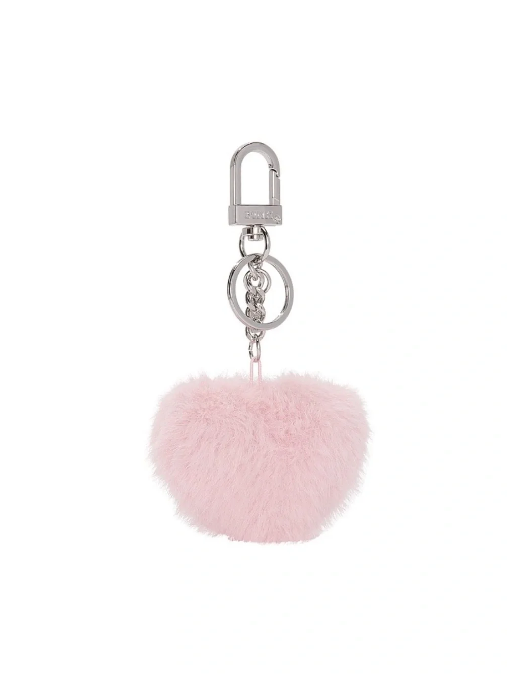VICTORIA’S SECRET PINK Faux Fur Heart Keychain Bag Charm Dollhouse Pink